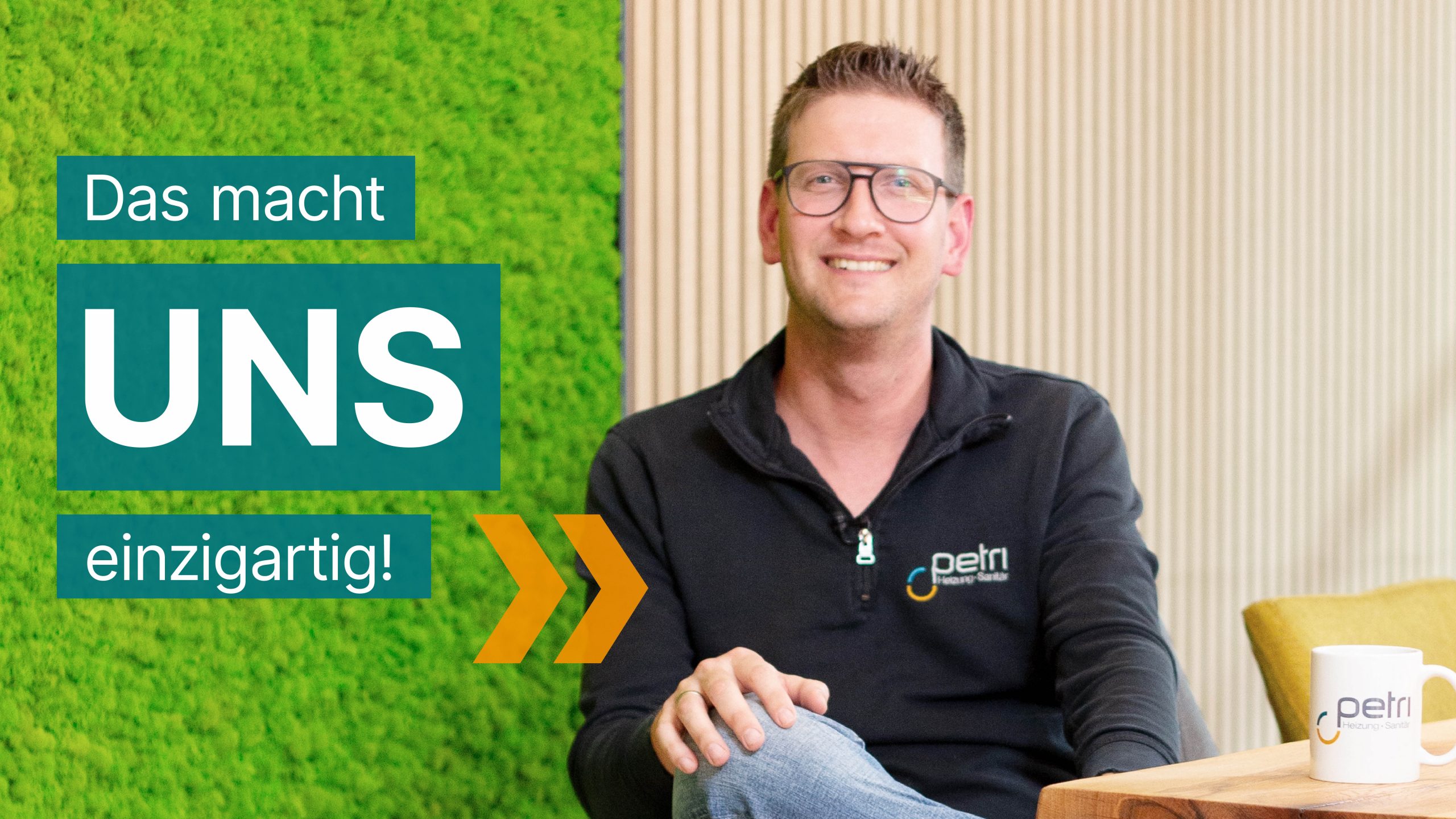 Der Geschäftsführer Oliver Petri von Petri Heizung & Sanitär in Mühlheim am Main zeigt was die Firma so einzigartig macht.